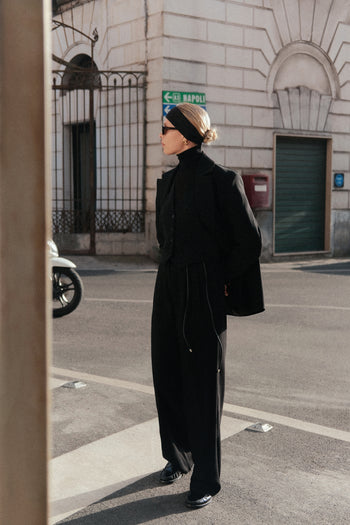 Private Edition Blazer Vest Palazzo Trousers Set Black