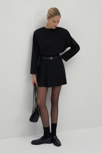 Private Edition Belted Mini Skirt Black
