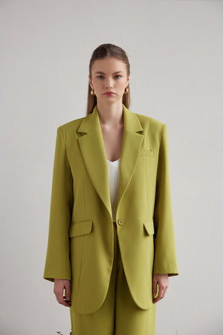 Premium Helena Oversized Blazer Olive Green