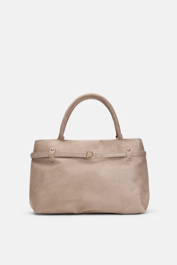 Beige Valor Suede Handbag