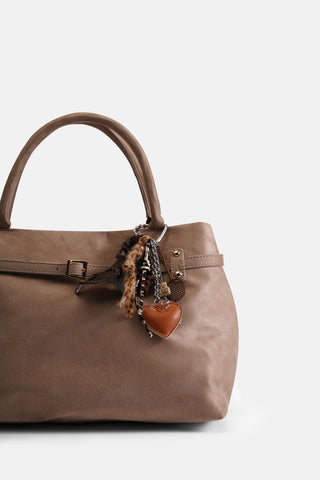 Beige Valor Suede Handbag