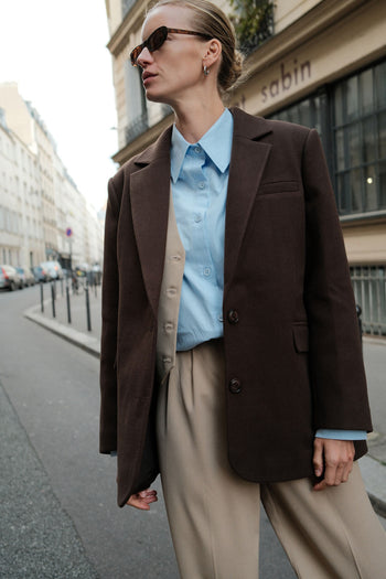 Limited Edition Wool Blazer Dark Brown
