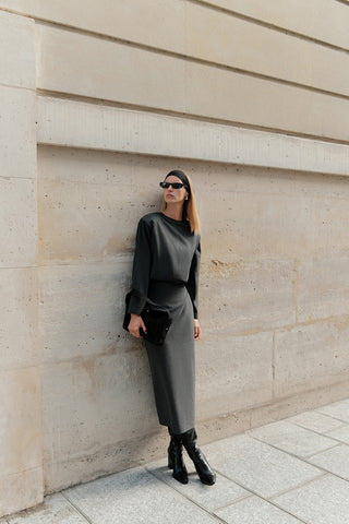 Private Edition Wrap Skirt Anthracite