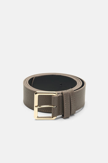 Sara Gold Buckle Belt Taupe