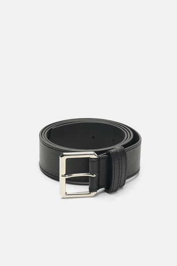 Sara Silver Buckle Belt Black
