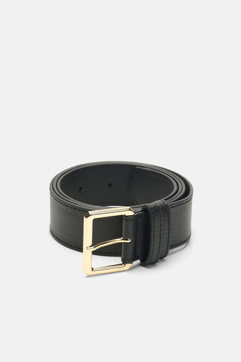 Sara Gold Buckle Belt Black