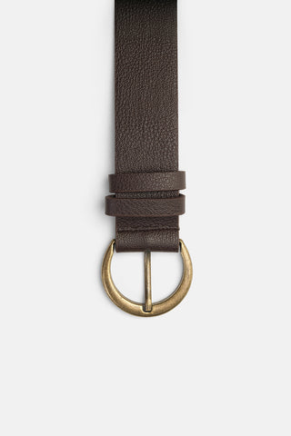 Vega Tumbled Gold Buckle Belt