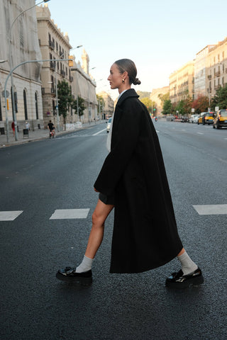 Luce Wool Oversized Coat Black