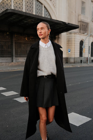 Private Edition Belted Mini Skirt Anthracite