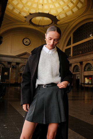 Private Edition Belted Mini Skirt Anthracite