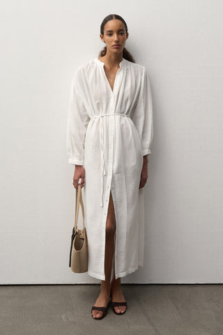 Muslin Midi Shirt Dress