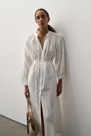 Muslin Midi Shirt Dress