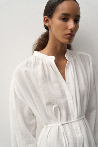 Muslin Midi Shirt Dress