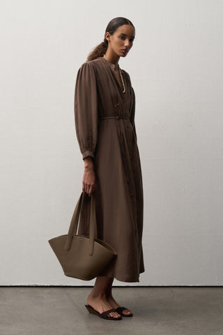 Muslin Midi Shirt Dress