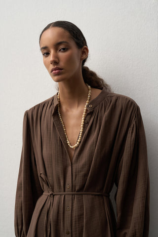 Muslin Midi Shirt Dress