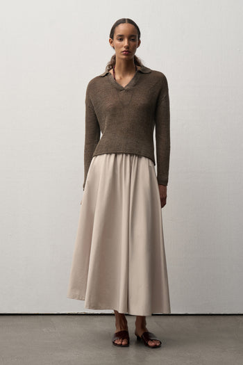 Sandra Flounced Midi Skirt