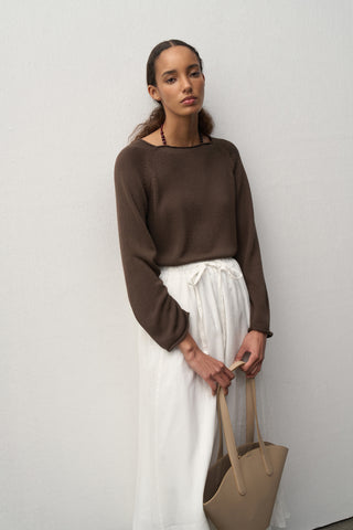Adjustable Waist Linen Midi Skirt