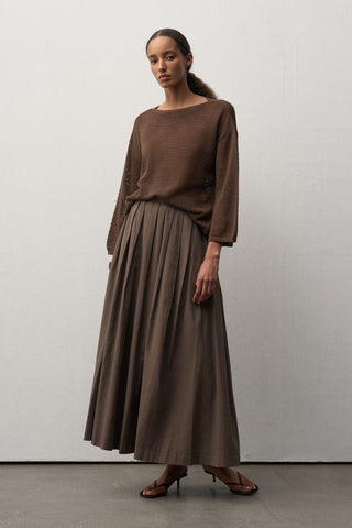 Boat Neck Openwork Sweater Blouse