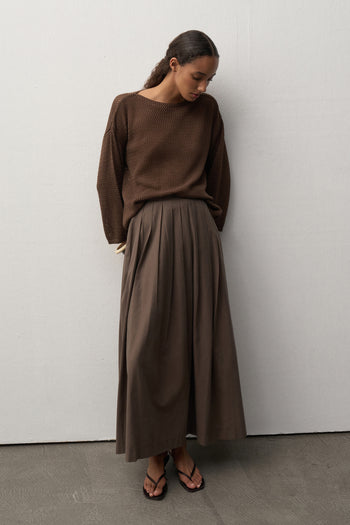 Boat Neck Openwork Sweater Blouse