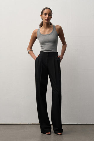 Crew Neck Ribbed Tank Top