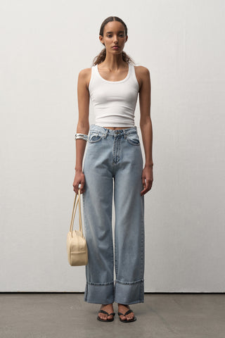 Mathilda Folded Leg Wide Leg Jean