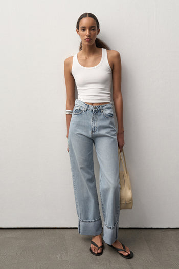 Mathilda Folded Leg Wide Leg Jean