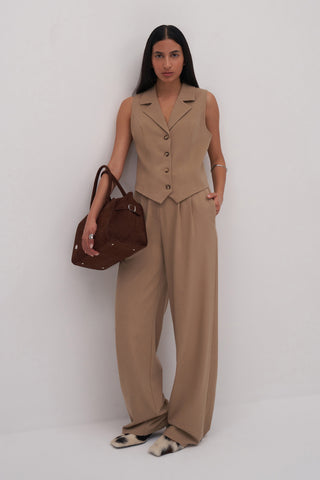 Private Edition Palazzo Pants Taupe