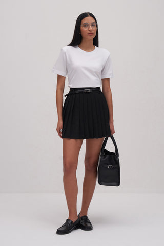 High Waist Pleated Mini Skirt