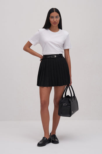 High Waist Pleated Mini Skirt