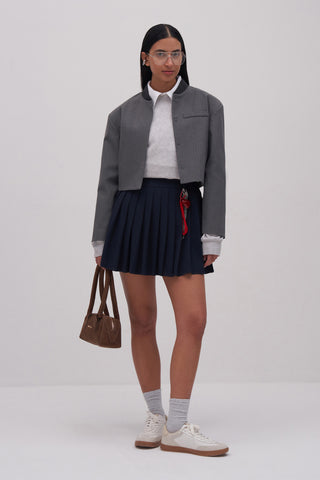High Waist Pleated Mini Skirt