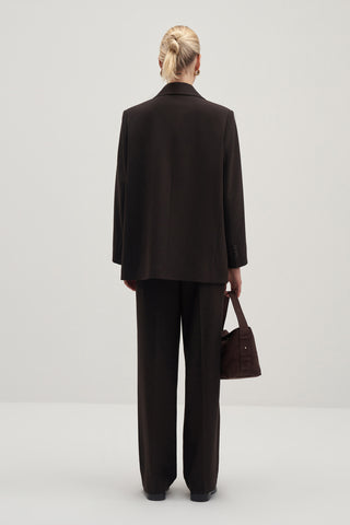 Private Edition Blazer Vest Palazzo Trousers Set Bitter Coffee