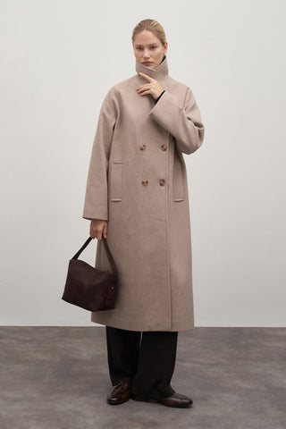 Luce Wool Oversized Coat Latte