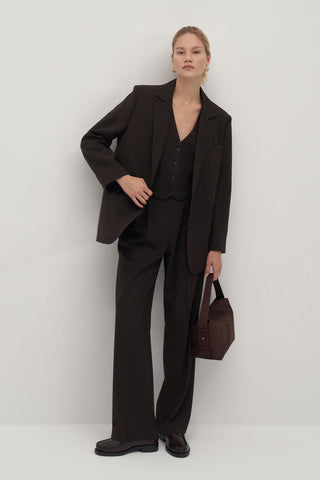 Private Edition Oversized Blazer Dark Brown