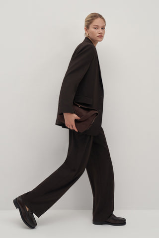 Private Edition Blazer Vest Palazzo Trousers Set Bitter Coffee
