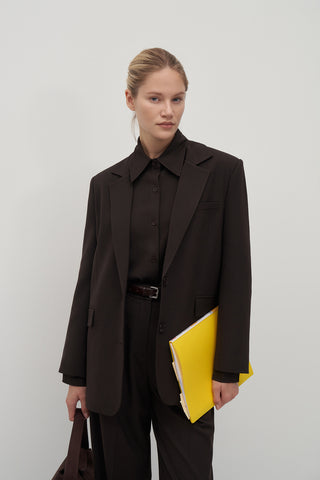 Private Edition Oversized Blazer Dark Brown