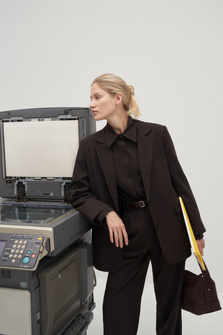 Private Edition Oversized Blazer Dark Brown