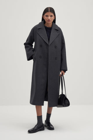 Luce Wool Oversized Coat Anthracite