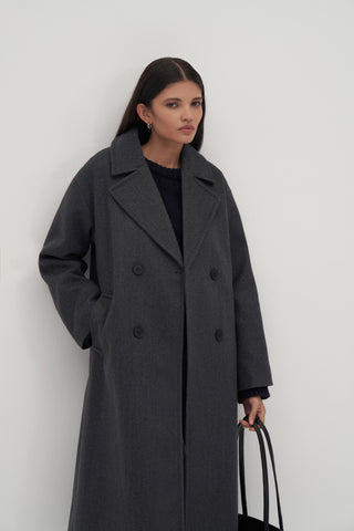 Luce Wool Oversized Coat Anthracite