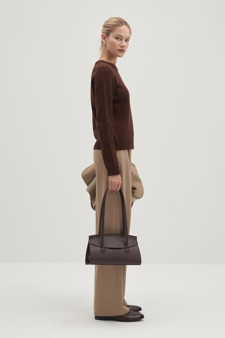 Brown Basic Woollen Knit Sweater