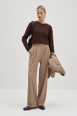 Brown Basic Woollen Knit Sweater