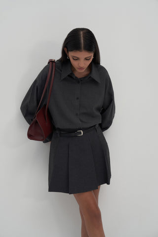 Private Edition Belted Mini Skirt Anthracite