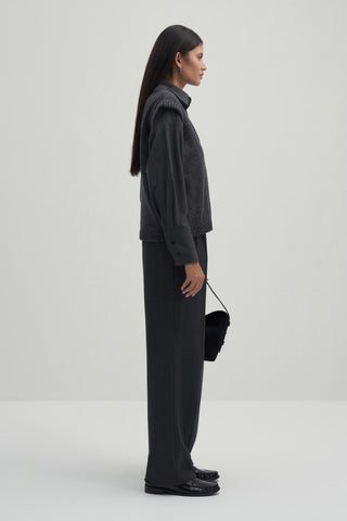 Anthracite V-Neck Knit Sweater