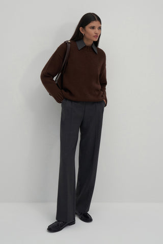 Wool Blend Knitted Oversised Pullover