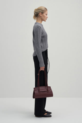 Leta Knit Detailed Fitted Sweater Grey