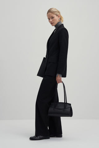 Private Edition Double Breasted Blazer & Cross Trousers Set Black