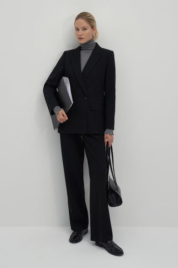 Private Edition Cross Palazzo Trousers Black
