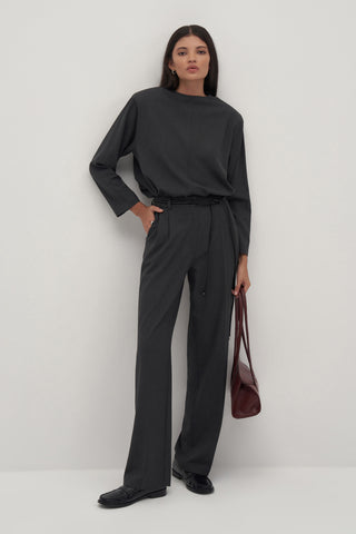 Private Edition Blouse & Everyday Trousers Set Anthracite