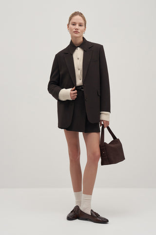 Private Edition Blazer & Skirt Set Dark Brown