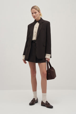 Private Edition Blazer & Skirt Set Dark Brown