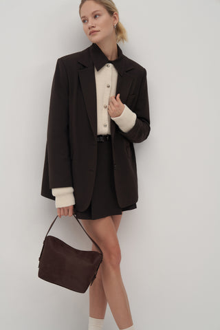 Private Edition Oversized Blazer Dark Brown